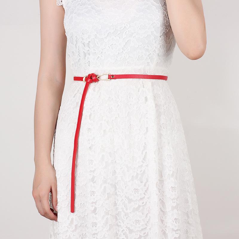 Double-sided Knotted Belt Ladies Fashion Small Belt Thin Belt Multi-color Belt