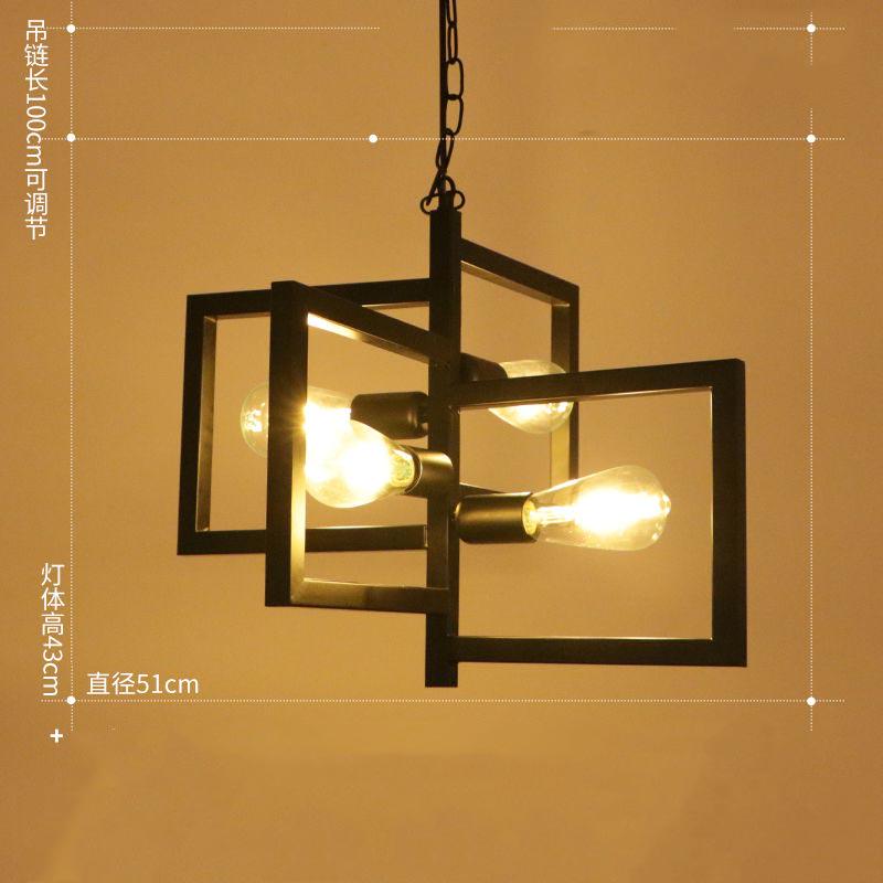 Simple Glass Pendant Lamp Hallow Wrought Iron Lamp Retro Living Room Restaurant Bar Pendant Light