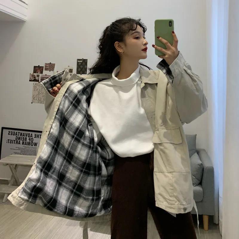 Oversized Harajuku Style Jacket Women Trend Windbreaker Casual Loose Coat Soft and Comfortable Parka for Youth