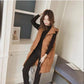 Autumn and Winter Down Cotton Vest Women Mid-length Coat Vest Hooded Waistcoat Plus Size Wool Ball Waistcoat Tide