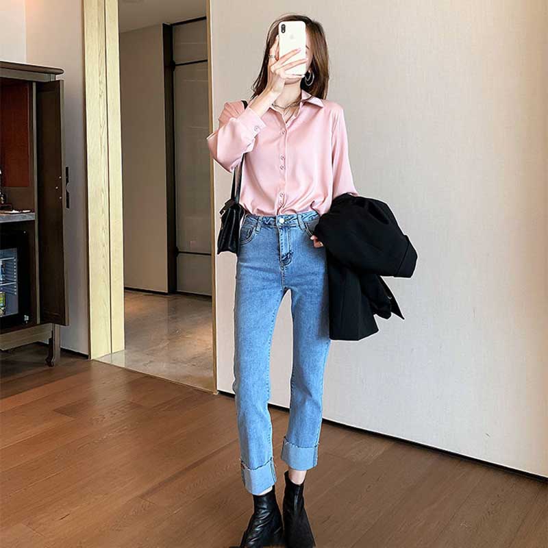 Chiffon Shirts Women's Thin Fashion Tops Loosely Stacked White Shirts Bottoming Shirts