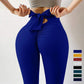 Women's Bow Tie Yoga Pants Seamless High Waist Pleated Hip Lift Pants Peach Fitness Pants Sports Trousers Leggings Bodybuilding Running Training Pants