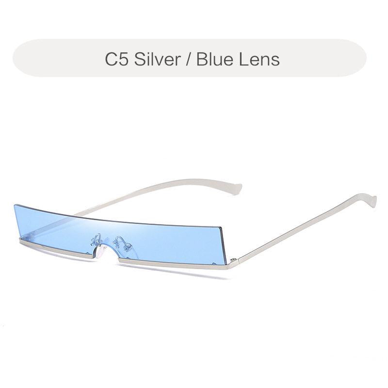 Small Rectangle Sunglasses Women Fashion Metal Frame Designer 90s Sun Glasses Ladies Retro Red Yello