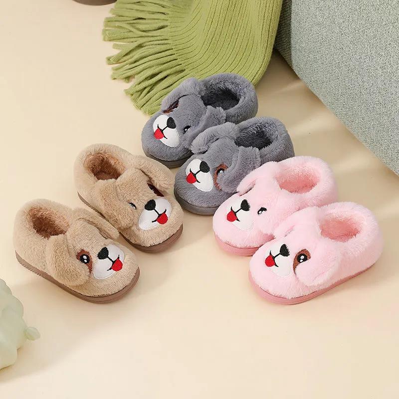 Children's Cotton Slippers Winter Cute Kids Home Shoes Non-slip Thermal Cotton Slippers