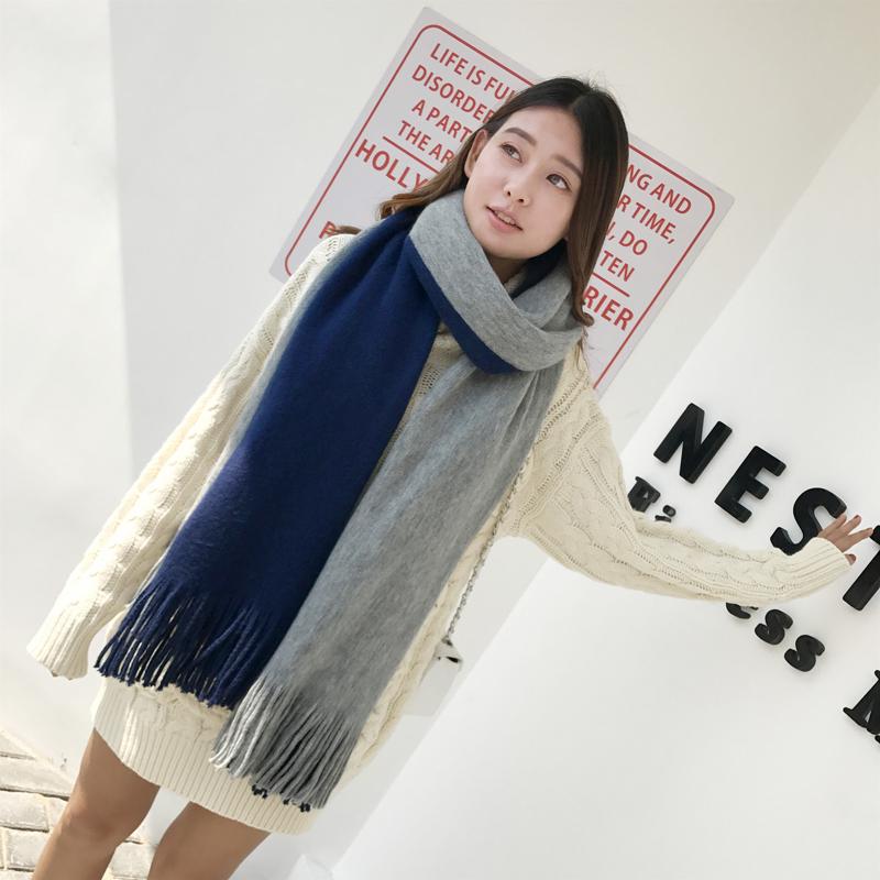 Unisex Knit Comfortable Warm Thick Long Scarf Women Tassel Big Outdoor Sweet Shawl Men Scarf