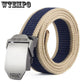Striped Adult Men Knitted Men Casual Belts Canvas Belt Plus Size Strap Male Tactics Belt