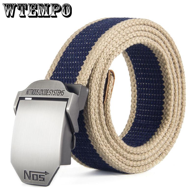 Striped Adult Men Knitted Men Casual Belts Canvas Belt Plus Size Strap Male Tactics Belt