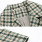 Coat Women's Spring and Autumn Plaid Woolen Coat Mid-length Slim Trench Coat