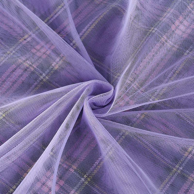 Purple Plaid Sling Dress 2 Pieces Ladies Suit Skirt Spring and Summer Sling  Casual Vacation Office Home