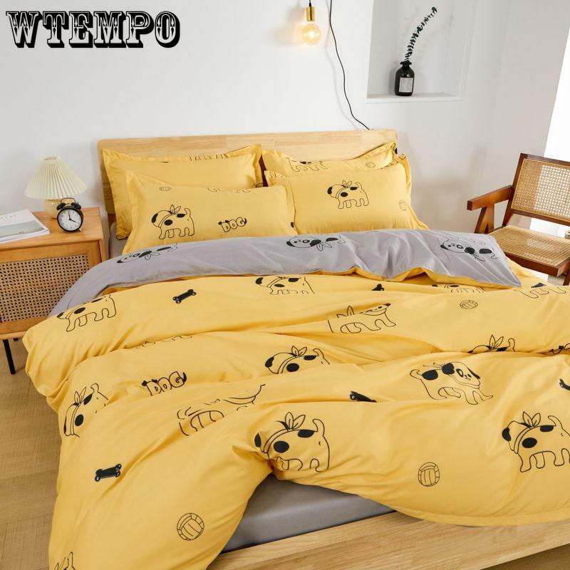 Cartoon Cat Bedding Set Animals Kids Bed Sets Girls Boys Home Textile Kids Girls Bedroom Decor Cover Pillowcase