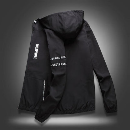 Sports and Leisure Jacket Loose Jacket Spring and Autumn Men's Jacket Youth Solid Color Hooded