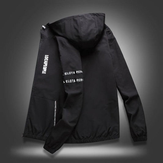 Sports and Leisure Jacket Loose Jacket Spring and Autumn Men's Jacket Youth Solid Color Hooded