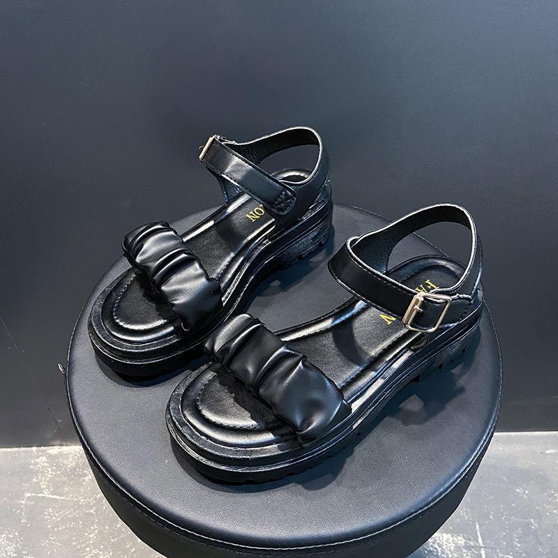 Sandals Women's Summer Comfortable Soft Leather Outer Wear Non-slip All-match Flat Women's Shoes Simple Casual Roman Shoes