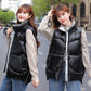 Cotton Jacket Women's Shiny Korean Short Waistcoat Winter Loose Colorful Stand-up Collar Down Cotton Jacket