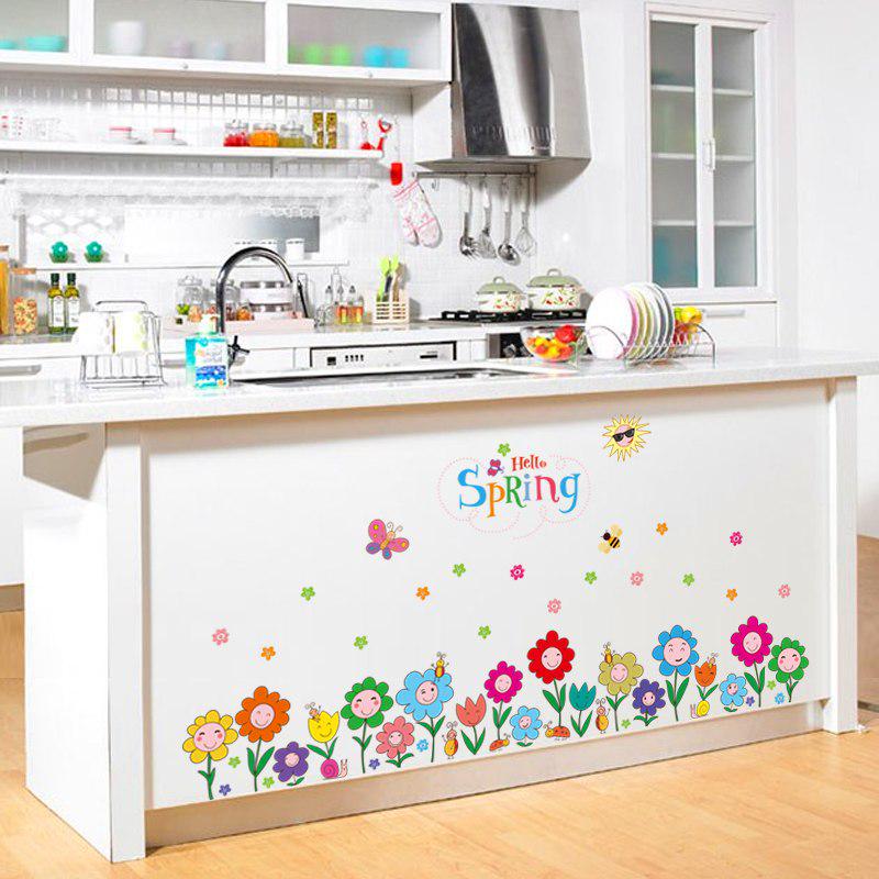 [sticker ]Lovely Cartoon Smile Flower Butterfly Wall Stickers Home Decor Living Room Bedroom Kitche