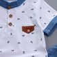 Children's Suit Boys Summer Breathable Light Thin Short Sleeve + Jeans Two-piece Korean Version Casual Cute Two-piece