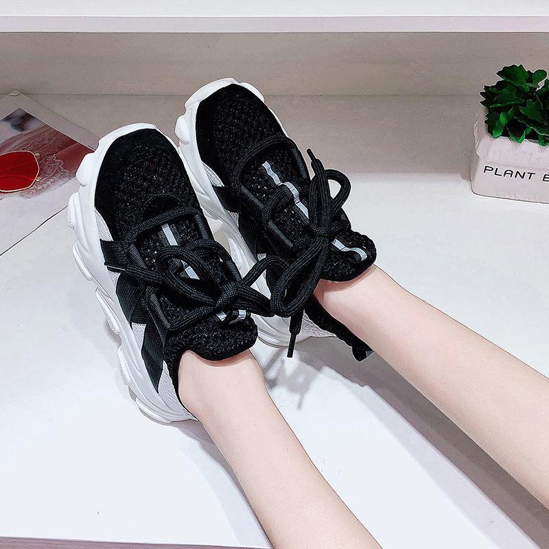 Spring  Summer Mesh Hollow Breathable Women's Shoes Flat Casual Sports Shoes Female Students Korean Wild Shoes