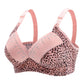 Ladies Leopard Print Padded Underwear Adjustable Shoulder Strap Breathable Casual Comfy Bras