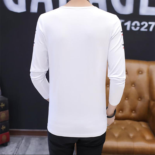 95% Cotton Pure Cotton Long-sleeved Men's Sweater Autumn Fashion Trend Tops Round Neck Sweatshirts