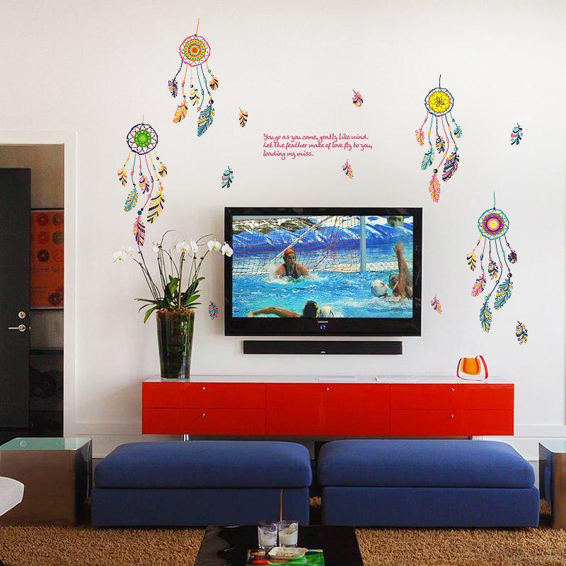 [sticker ]Windbell Feather Wall Stickers Bedroom Living Room Window Home Decoration Decals Children
