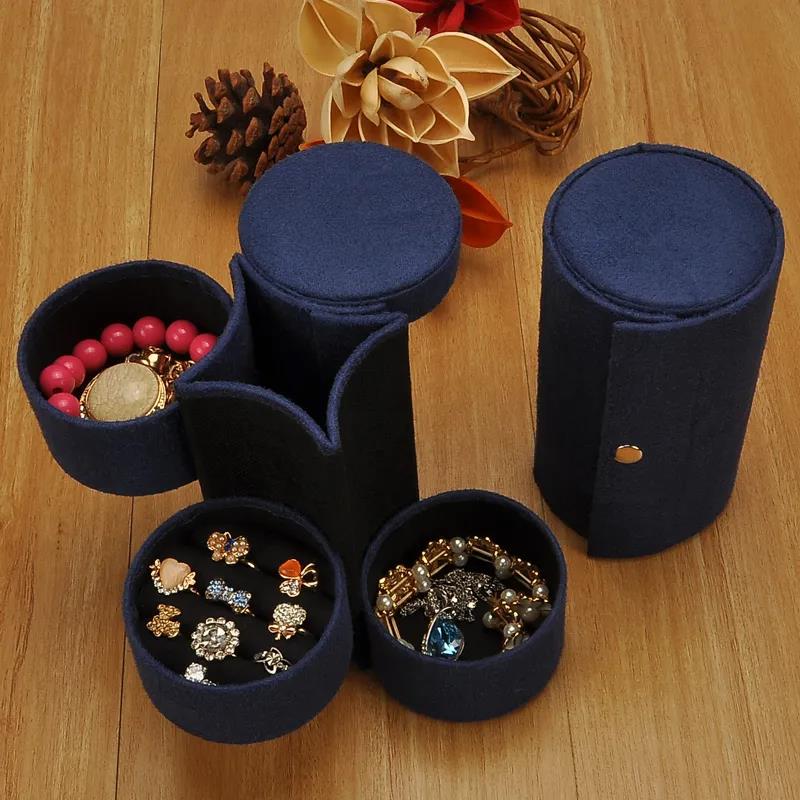 Travel Antique Simple Portable Female Jewelry Box Earrings Ring Small Box Hand Jewelry Box Storage Box