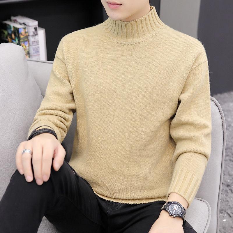 Autumn Winter Sweater Men 2019 Casual Pullover Men Long Sleeve Solid Knitted Men Sweaters