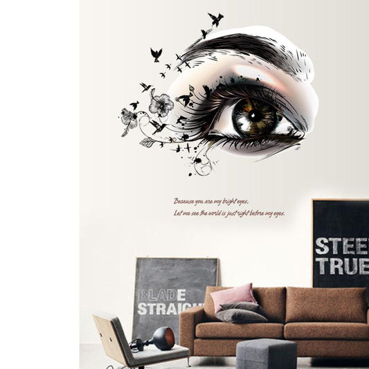 Beautiful eyes Personality creative entrance TV wall decoration wall stickers romantic wallpaper