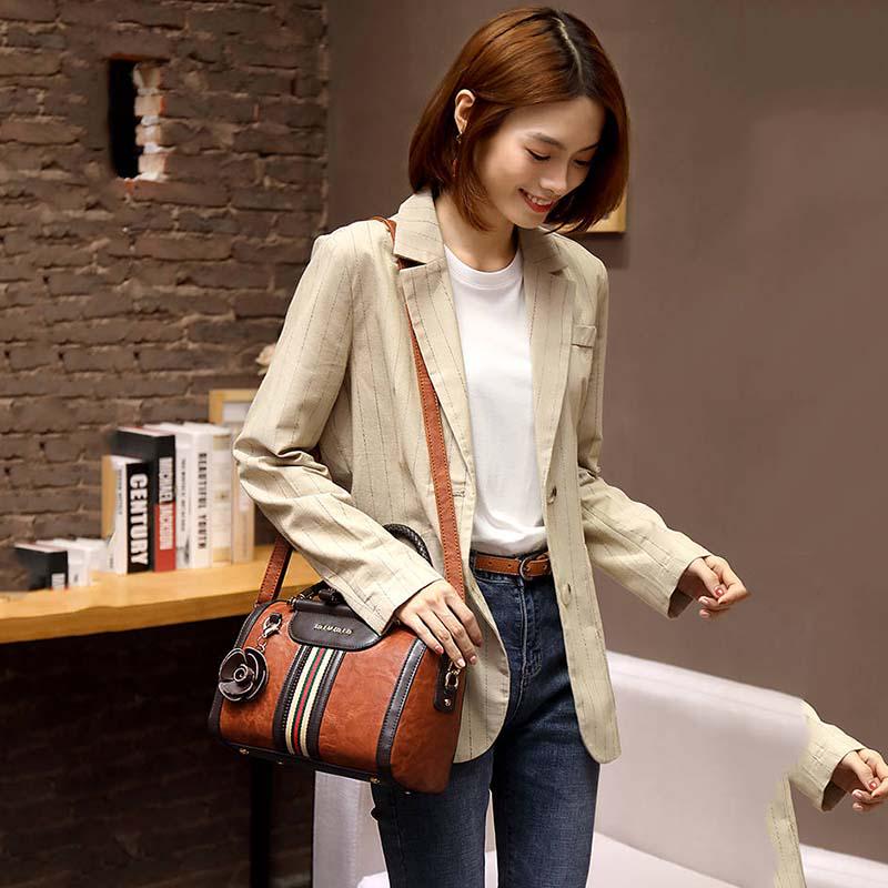 Leather HandBag Women Rose Flower Crossbody Shoulder Bags Totes