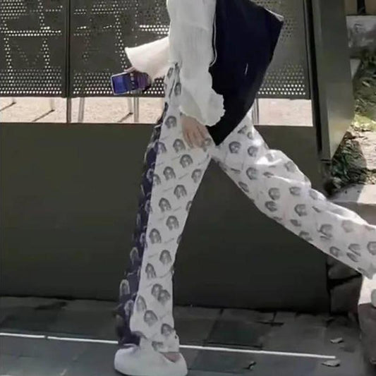 Ice Silk Pants Women's Summer Thin Trousers Loose and Thin Wide-legged Casual Fashion High-waist Net Red Mopping Pants