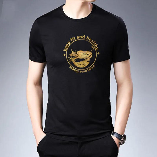 Short Sleeve T-shirts Summer O-neck Casual Shirts Harajuku Hong Kong Trendy Gangster Cat Print Tees Best Seller Cloth for Youth