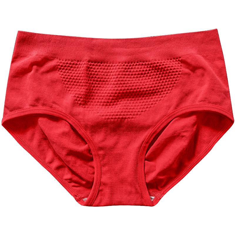 4Pcs/Set 3D Honeycomb Belly-lifting Butt-lifting Panties Women's Seamless Cotton Crotch Solid Color Mid-waist Briefs