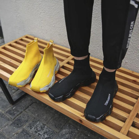 Korean Style Trendy All-match Socks Shoes High-top Men's Sneakers Teen Student Trendy Shoes