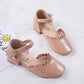 Girls Sandals Half Sandals Lace Small High-heel Fashion Tassel Single Shoes Medium   Large Children's Casual Sandals