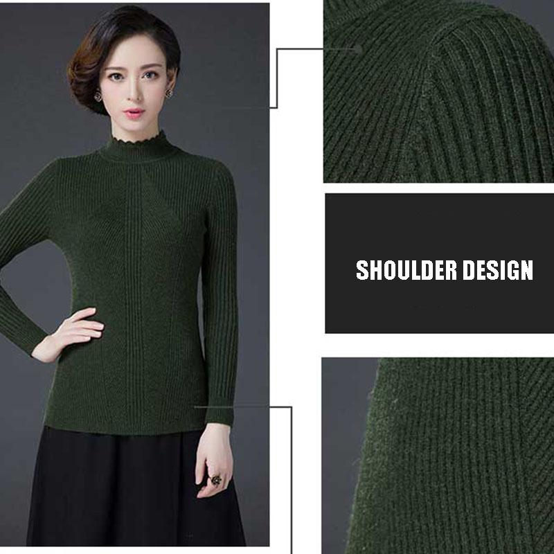 Winter Women's Woolen Sweater  Thickened Warm Turtleneck Sweater Slim Cashmere Sweater Jumper Tops