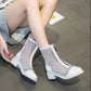 Korean Version Sponge Cake Single Boots Breathable Mesh Hollow Women's Boots Women's Summer Tide Martin Boots