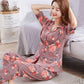 Short-sleeved Tops Trousers Cotton Pajamas Two-piece Women's Spring and Summer Thin Pajamas Set Large Size Loose Casual Home Wear