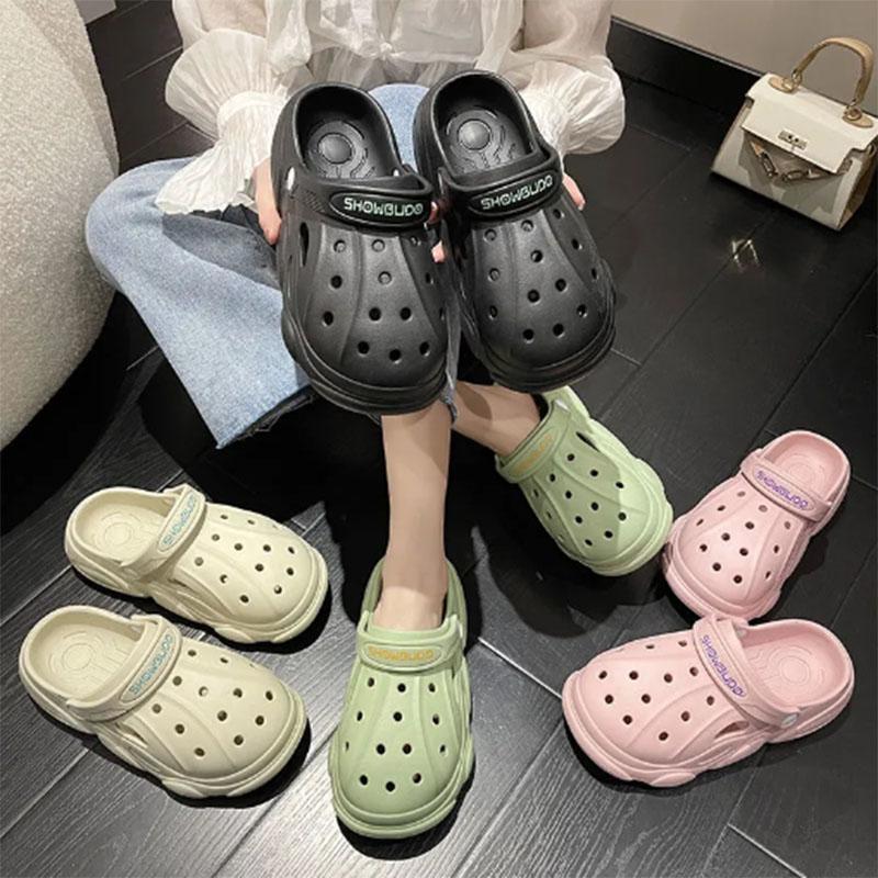 Cave Shoes Women Wear Ins Tide Summer Fashion Thick Bottom Non-slip Baotou Slippers Beach Sandals