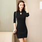 Winter China Style Traditional Buckle Bottom Sweater Dress Sexy Slim Knitted Skirt Bodycon