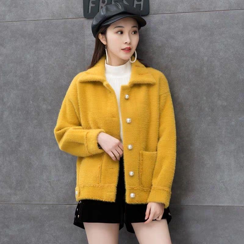 Casual Winter Coat Sweater Fashion Jacket Fleece Wear Both Sides Long Sleeve Faux Fur Coat