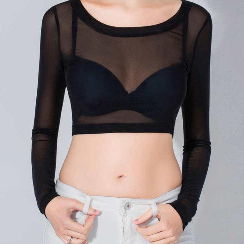 Summer Fall Women Hollow Transparent Round Neck Short Sleeve T-shirt Tops see through t shirt harajuku Pullover