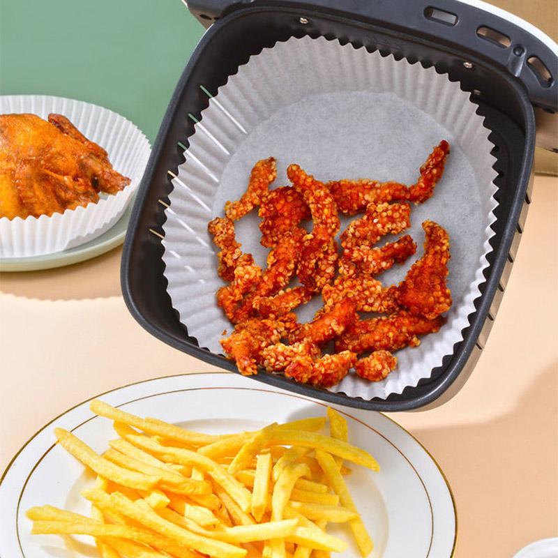 Air Fryer Parchment Paper Liner,100PCS Baking Paper for Air Fryer Oil-proof ,Water-proof, Food Grade Parchment for Baking Roasting Microwave (6.5in)