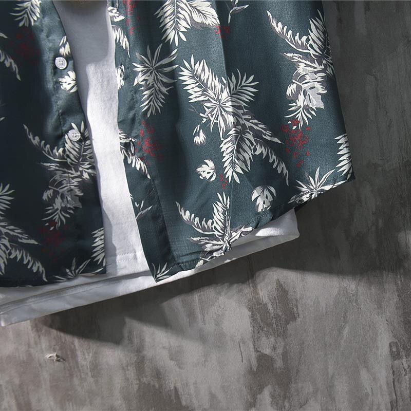 Shirt Men's Short-sleeved Summer Beach Flower Shirt Loose Shirt