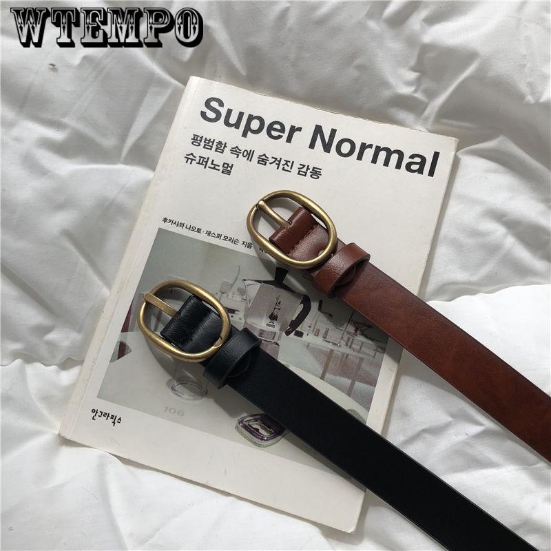 Black Buckle Fashion Wide PU Leather Belt Women Vintage Belts Women Strap Female for Jeans
