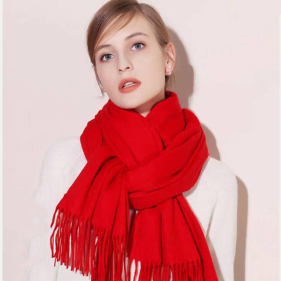 Cashmere Women Scarf Warm Shawl Pashmina Kerchief 100% Wool Long Winter Scarves for Ladies