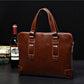 Business Briefcase Men Large Capacity Zipper Leather Anti-theft Waterproof Handbag Shoulder Bag