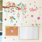 Pink Romantic Bird Cage Flower Colorful Tree Removable Wall Sticker Waterproof Wallpaper