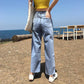 WTEMPO Women's High-waisted Jeans Loose Loose Thin Trousers Wild Straight Wide Leg Fresh Wind Pants Women