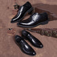 Black Men's Breathable Leather Shoes Korean Version of The Increase In The Young British Pointed Business Suits Men's Leather Shoes