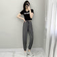 Ice Silk Sports Pants Summer Ladies Loose and Thin Beam Blooming Pants Casual Harem Pants High Waist Thin Sections Versatile