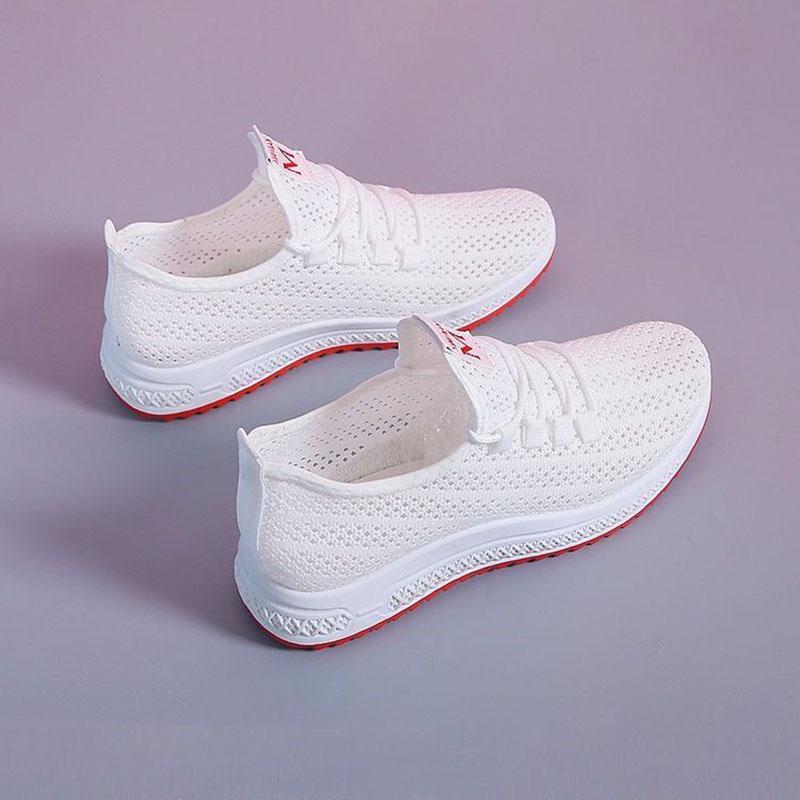 Women Casual Shoes Breathable Women Sneakers Walking Mesh Lace Up Flat Shoes Sneakers Women Tenis Feminino